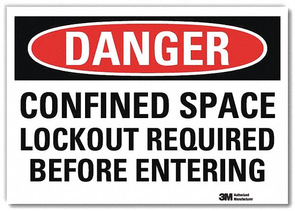 Danger Sign: Reflective Sheeting, Adhesive Sign Mounting, 7 in x 10 in Nominal Sign Size, Danger