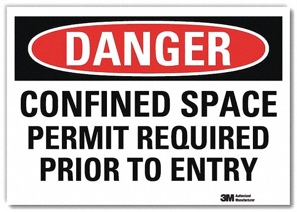 Danger Sign: Reflective Sheeting, Adhesive Sign Mounting, 7 in x 10 in Nominal Sign Size, Danger