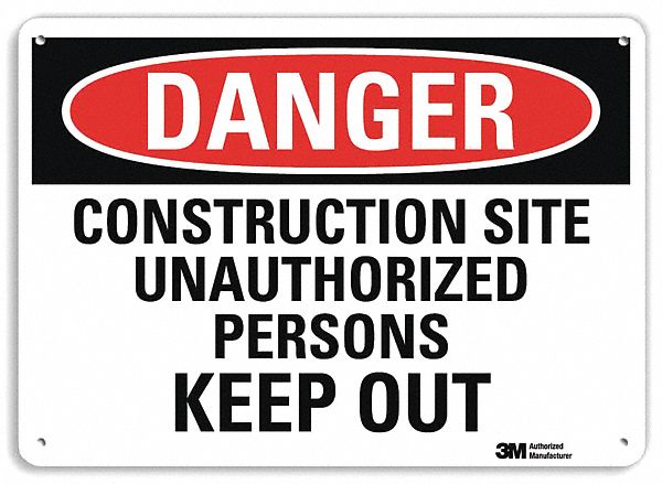 Danger Sign, 10 in x 14 in, Plastic