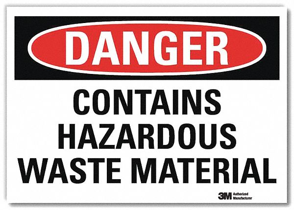 Danger Sign: Reflective Sheeting, Adhesive Sign Mounting, 7 in x 10 in Nominal Sign Size