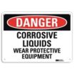 Danger: Corrosive Liquids Wear Protective Equipment Signs