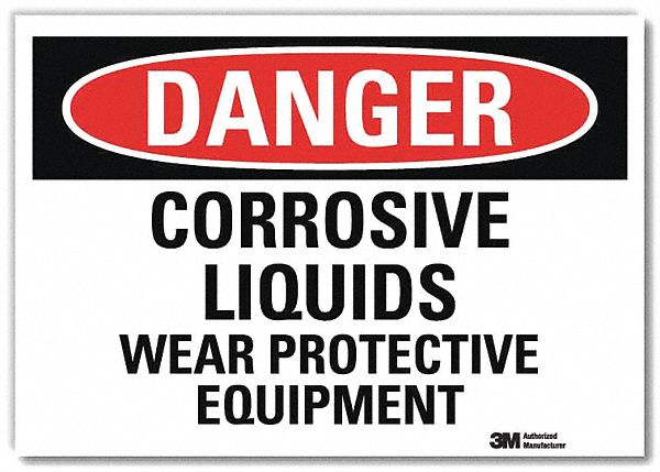 Danger Sign: Reflective Sheeting, Adhesive Sign Mounting, 7 in x 10 in Nominal Sign Size