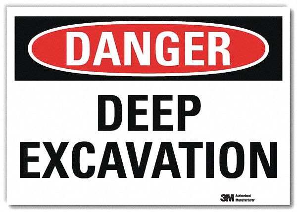 Danger Sign: Reflective Sheeting, Adhesive Sign Mounting, 7 in x 10 in Nominal Sign Size