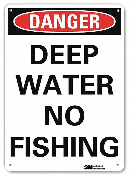 Danger Sign: Plastic, Mounting Holes Sign Mounting, 10 in x 7 in Nominal Sign Size, 0.055 in Thick