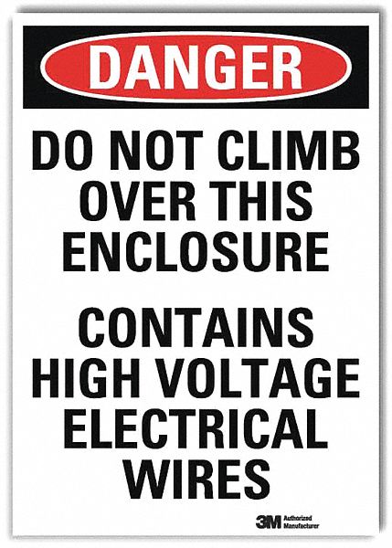 Danger Sign, 10 in x 7 in, Rflct Sheeting
