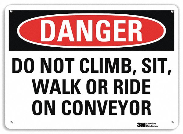 Danger Sign: Plastic, Mounting Holes Sign Mounting, 7 in x 10 in Nominal Sign Size, 0.055 in Thick