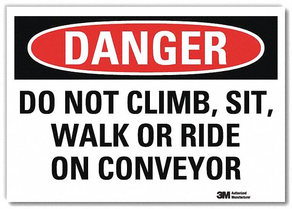 Danger Sign: Reflective Sheeting, Adhesive Sign Mounting, 5 in x 7 in Nominal Sign Size, Danger
