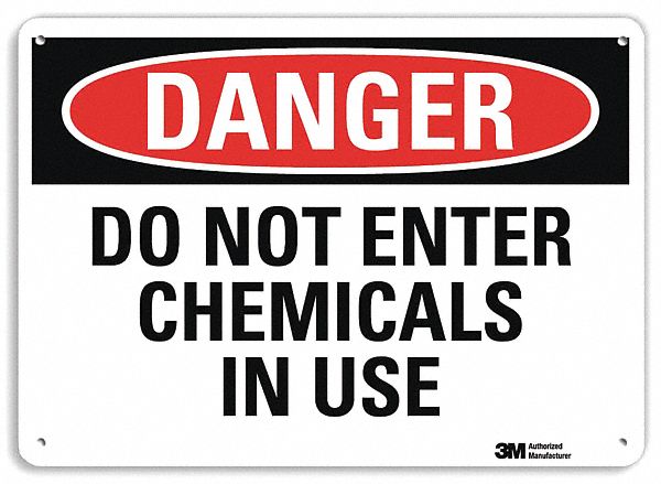 Danger Sign: Plastic, Mounting Holes Sign Mounting, 7 in x 10 in Nominal Sign Size, 0.055 in Thick
