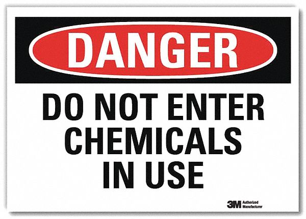 Danger Sign: Reflective Sheeting, Adhesive Sign Mounting, 7 in x 10 in Nominal Sign Size