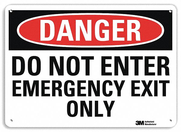 Lyle Danger Sign Do Not Enter Emergency Exit Only Sign Header Danger