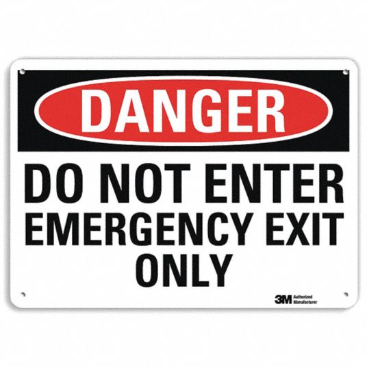 LYLE Danger Sign, Do Not Enter Emergency Exit Only, Sign Header Danger ...