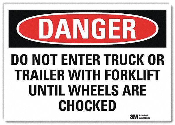 Danger Sign: Reflective Sheeting, Adhesive Sign Mounting, 7 in x 10 in Nominal Sign Size