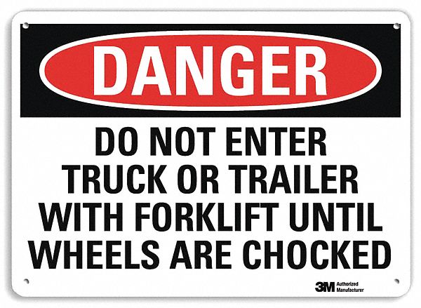 Danger Sign: Plastic, Mounting Holes Sign Mounting, 7 in x 10 in Nominal Sign Size, 0.055 in Thick
