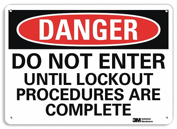 Danger Sign: Plastic, Mounting Holes Sign Mounting, 7 in x 10 in Nominal Sign Size, 0.055 in Thick