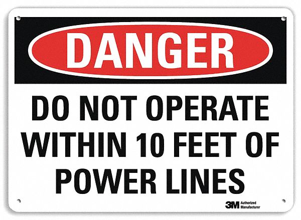 Danger Sign: Plastic, Mounting Holes Sign Mounting, 7 in x 10 in Nominal Sign Size, 0.055 in Thick