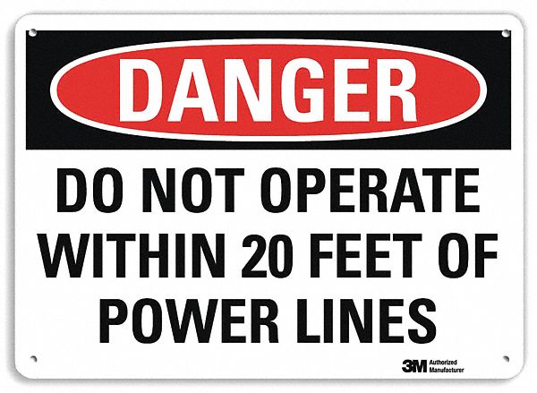 Danger Sign: Plastic, Mounting Holes Sign Mounting, 7 in x 10 in Nominal Sign Size, 0.055 in Thick