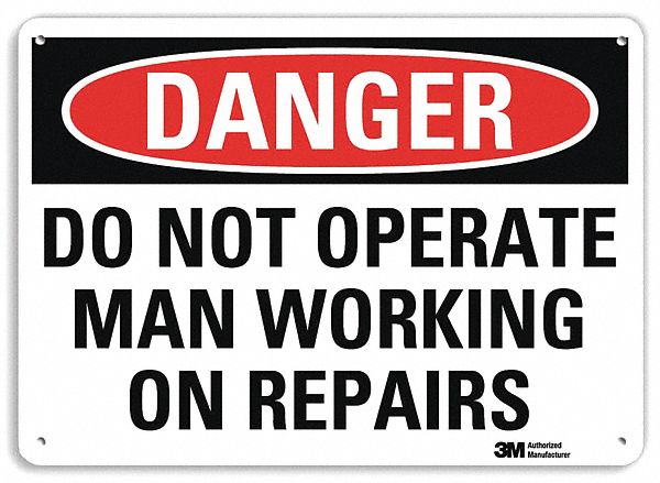 Danger Sign: Plastic, Mounting Holes Sign Mounting, 7 in x 10 in Nominal Sign Size, 0.055 in Thick