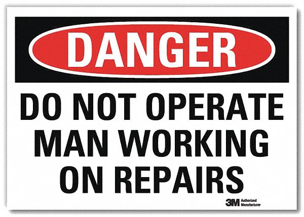 Danger Sign: Reflective Sheeting, Adhesive Sign Mounting, 7 in x 10 in Nominal Sign Size, Danger