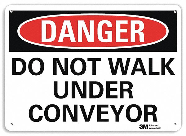 Danger Sign: Plastic, Mounting Holes Sign Mounting, 7 in x 10 in Nominal Sign Size, 0.055 in Thick