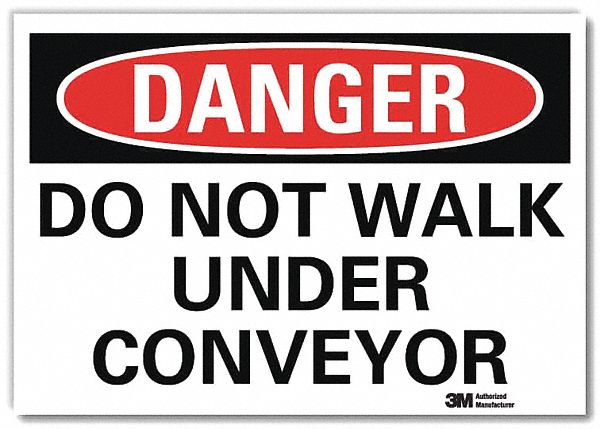 Danger Sign: Reflective Sheeting, Adhesive Sign Mounting, 5 in x 7 in Nominal Sign Size, Danger