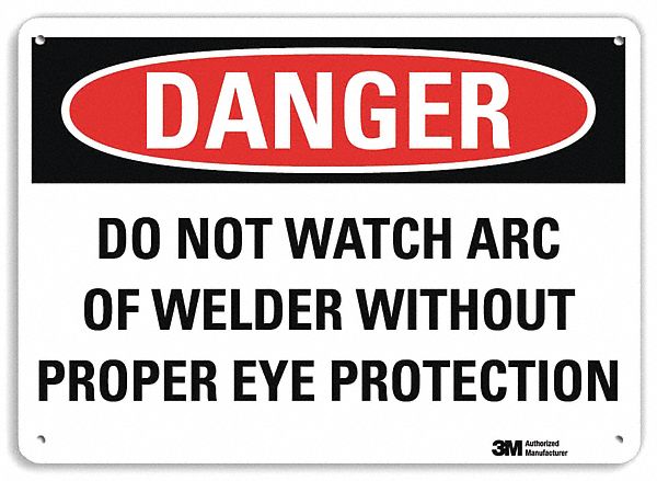 Danger Sign: Plastic, Mounting Holes Sign Mounting, 7 in x 10 in Nominal Sign Size, 0.055 in Thick