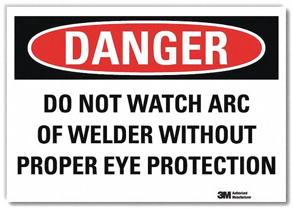 Danger Sign: Reflective Sheeting, Adhesive Sign Mounting, 7 in x 10 in Nominal Sign Size, Danger