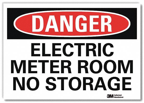 Danger Sign: Reflective Sheeting, Adhesive Sign Mounting, 7 in x 10 in Nominal Sign Size