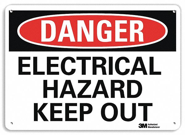 Danger Sign: Plastic, Mounting Holes Sign Mounting, 7 in x 10 in Nominal Sign Size, 0.055 in Thick