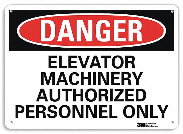Danger Sign: Plastic, Mounting Holes Sign Mounting, 7 in x 10 in Nominal Sign Size, 0.055 in Thick