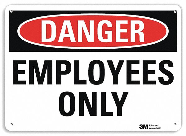 Danger Sign: Plastic, Mounting Holes Sign Mounting, 7 in x 10 in Nominal Sign Size, 0.055 in Thick