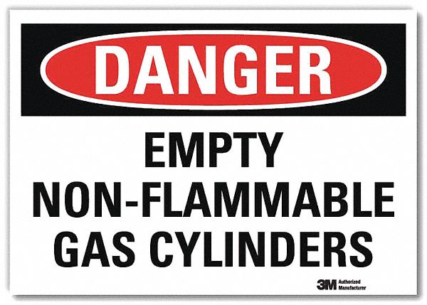 Danger Sign: Reflective Sheeting, Adhesive Sign Mounting, 7 in x 10 in Nominal Sign Size, Danger