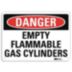 Danger: Empty Flammable Gas Cylinders Signs