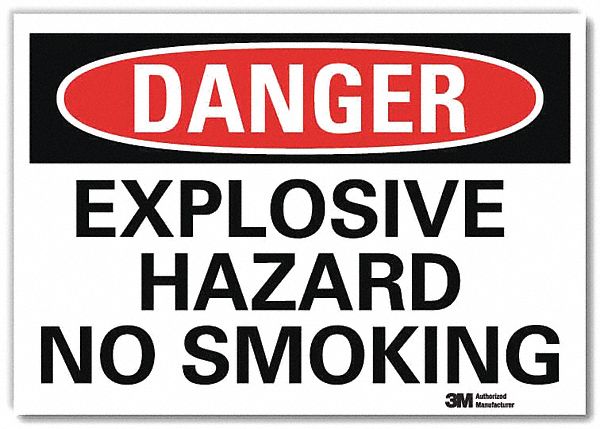 Danger Sign: Reflective Sheeting, Adhesive Sign Mounting, 7 in x 10 in Nominal Sign Size, Danger