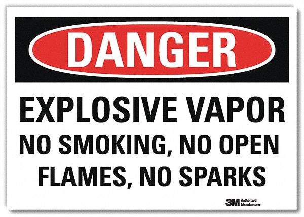 Danger Sign: Reflective Sheeting, Adhesive Sign Mounting, 7 in x 10 in Nominal Sign Size, Danger