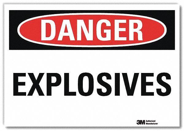 Danger Sign: Reflective Sheeting, Adhesive Sign Mounting, 7 in x 10 in Nominal Sign Size