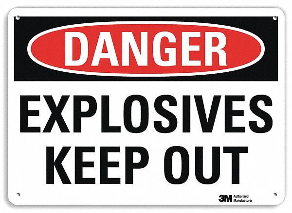 Danger Sign: Plastic, Mounting Holes Sign Mounting, 7 in x 10 in Nominal Sign Size, 0.055 in Thick