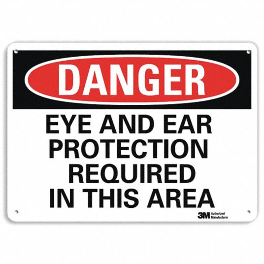 LYLE Danger Sign: Aluminum, Mounting Holes Sign Mounting, 10 in x 14 in ...