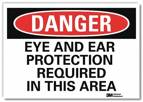 Danger Sign: Reflective Sheeting, Adhesive Sign Mounting, 7 in x 10 in Nominal Sign Size, Danger