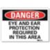 Danger: Eye And Ear Protection Required In This Area Signs