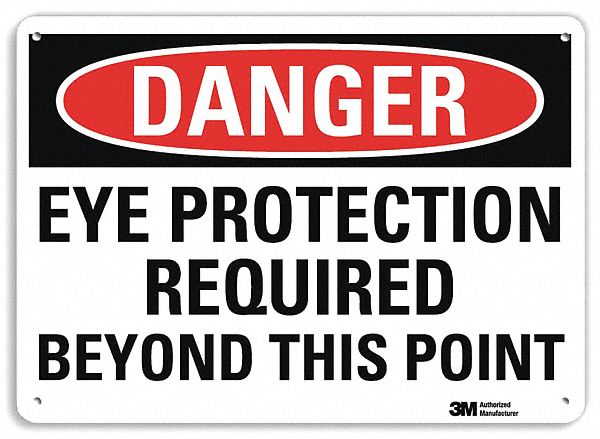 Danger Sign: Plastic, Mounting Holes Sign Mounting, 7 in x 10 in Nominal Sign Size, 0.055 in Thick