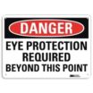 Danger: Eye Protection Required Beyond This Point Signs