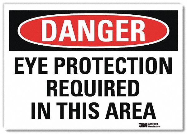 Danger Sign: Reflective Sheeting, Adhesive Sign Mounting, 7 in x 10 in Nominal Sign Size, Danger