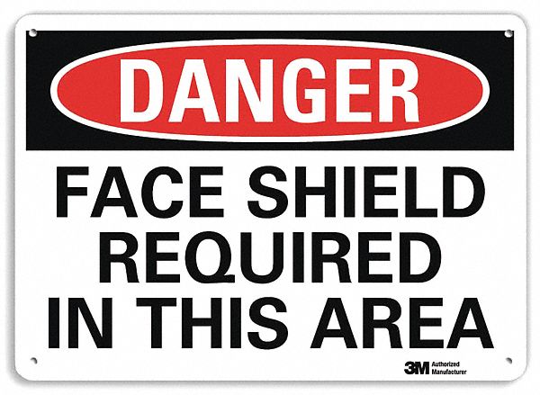 Danger Sign, Danger Face Shield Required In This Area, Header Danger 