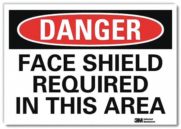 Danger Sign: Reflective Sheeting, Adhesive Sign Mounting, 10 in x 14 in Nominal Sign Size