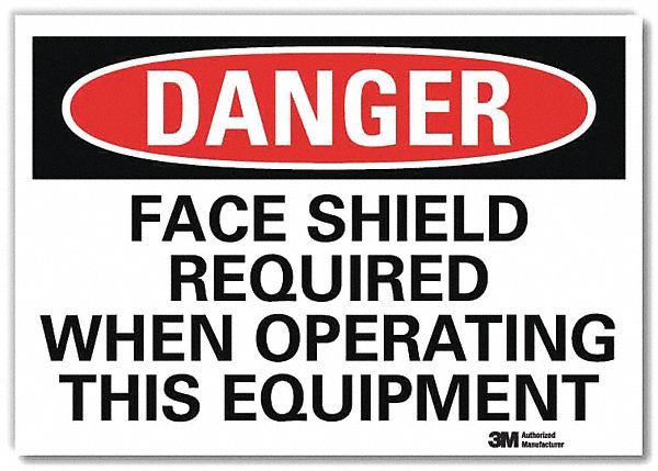 Danger Sign: Reflective Sheeting, Adhesive Sign Mounting, 7 in x 10 in Nominal Sign Size