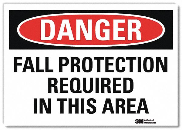 Danger Sign: Reflective Sheeting, Adhesive Sign Mounting, 5 in x 7 in Nominal Sign Size, Danger