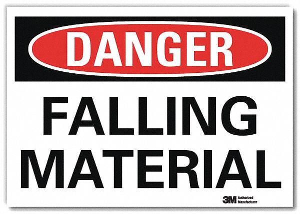 Danger Sign: Reflective Sheeting, Adhesive Sign Mounting, 7 in x 10 in Nominal Sign Size, Danger