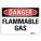 DANGER SIGN, ALUMINUM, MOUNTING HOLES, 10 IN X 14 IN NOMINAL SIGN SIZE, ENGINEER GRADE, FLAMMABLE GAS