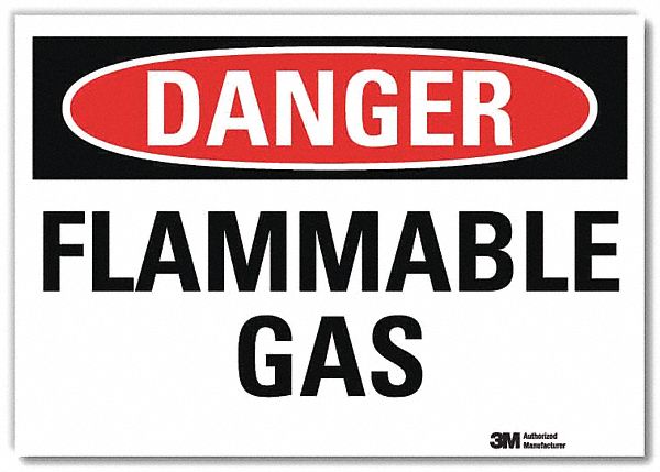 Danger Sign: Reflective Sheeting, Adhesive Sign Mounting, 5 in x 7 in Nominal Sign Size
