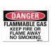 Danger: Flammable Gas Keep Fire Or Flame Away No Smoking Signs